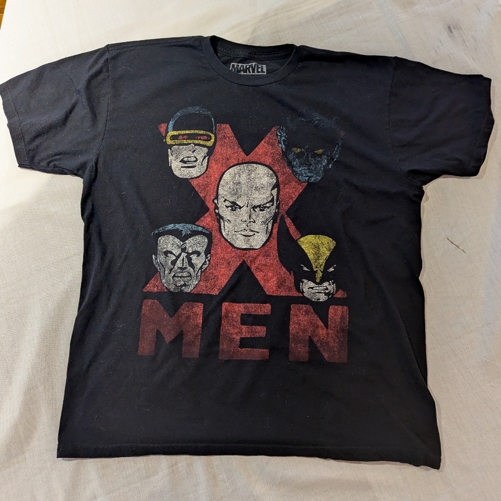 Marvel X-Men Black Tee with Red and Yellow Details